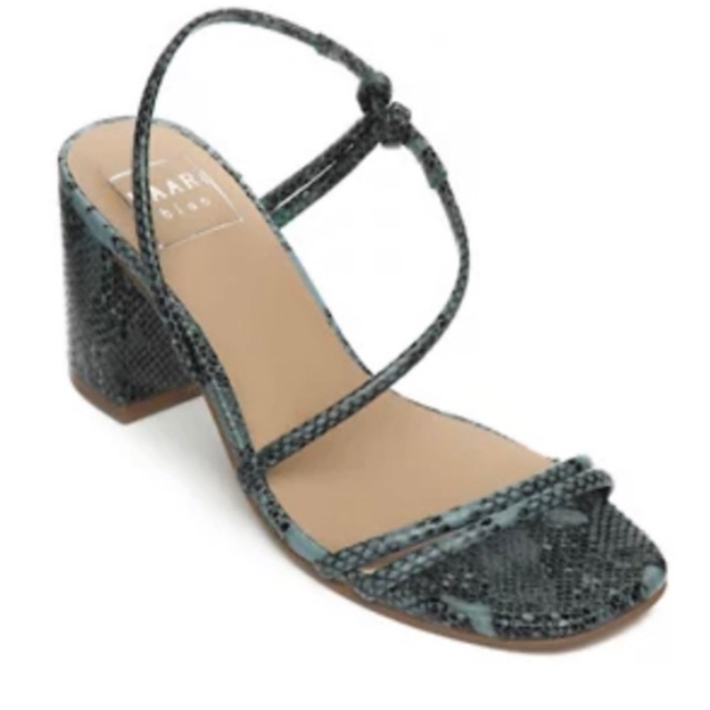 KAARI BLUE Women’s Laurel Sandal 3 inch Heels Faux Leather Snake Print Sz 8 NWT